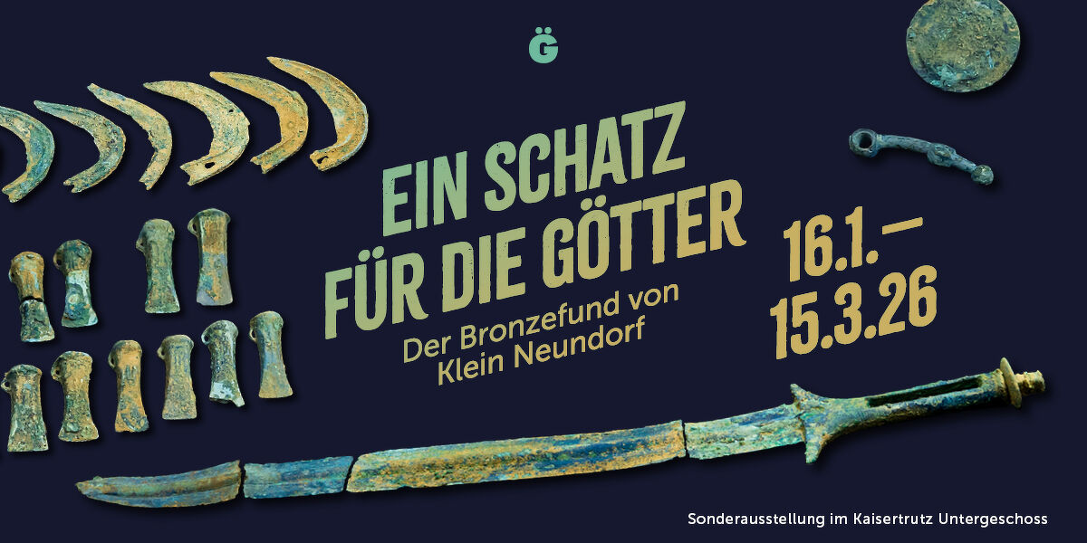 Ausstellungstitel der Sonderausstellung »Ein Schatz für die Götter«