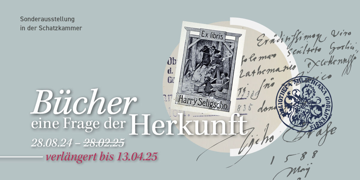 Ausstellungstitel der Sonderausstellung »Bücher. Eine Fragwe der Herkunft«